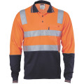 Hi Vis Two Tone Cotton Back L/S Polo Shirt with CSR R/Type